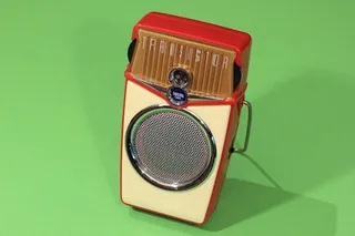 晶体管，收音机，接收器，便携式，口袋，海滩男孩，复古，绿色