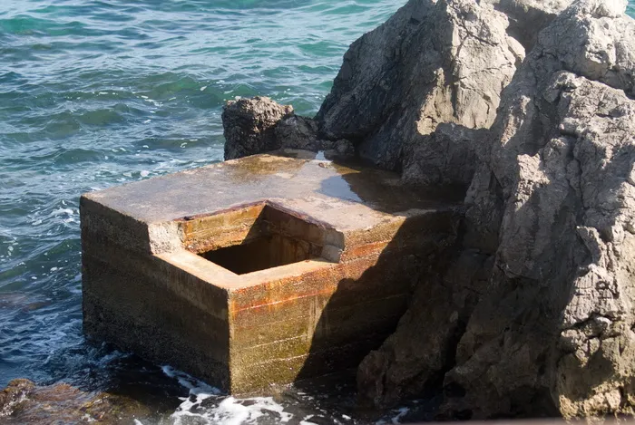 沙坑，海，水，海岸，岩石海岸，地中海，自然，没有人