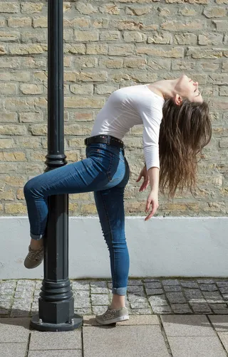 女孩，保持，姿势，风格，模特，头发，动作，女人