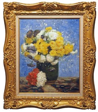 博物馆，桌子，绘画，无人，框架，室内，艺术和工艺，画框