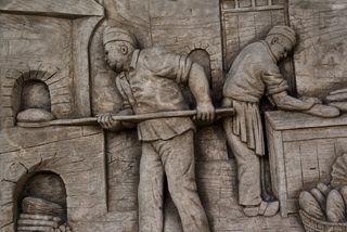 布朗，二，面包师墙画，面包师，面包房，面包，工匠，烤箱