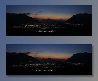 城市、夜间、空中、拍摄、灯光、夜间、自然、景观