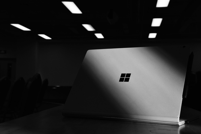 微软、笔记本电脑、电脑、静物摄影、surfacebook、黑白、单色、高清背景