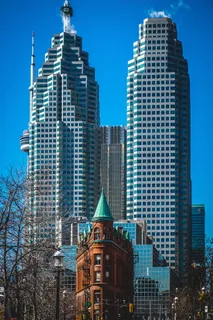 加拿大、多伦多、天空、天际线、cn塔、城市、建筑、扁钢