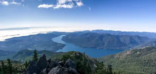 美国，埃利诺山，国家公园，华盛顿，pnw，全景，云层之上，湖