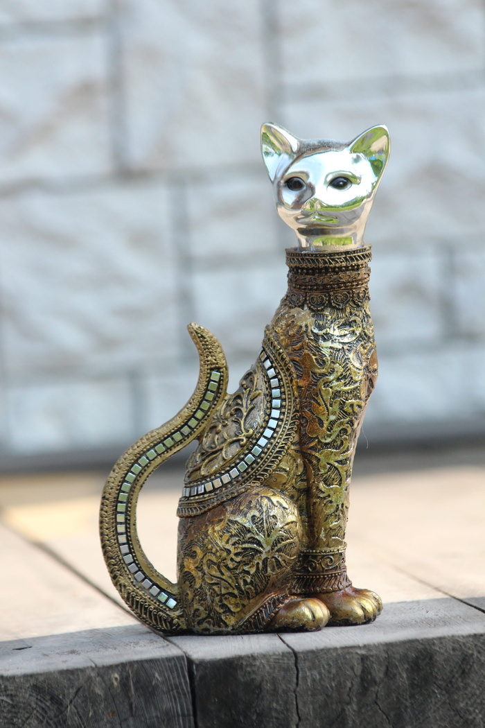 猫、铁、雕塑、礼物、装饰品、一、内部、间隙