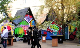 街市、跳蚤市场、漫画、装饰、涂鸦、圣诞节、萨格勒布、降临节