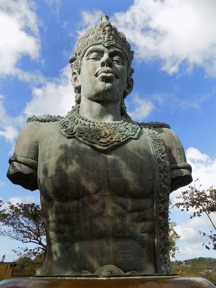 雕像、维斯努、印度教、巴厘岛、寺庙、巴厘岛、建筑、文化