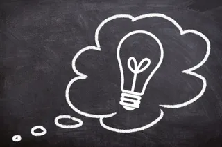 黑板、思考、教育、想法、学校、解决方案、创造力、灯泡