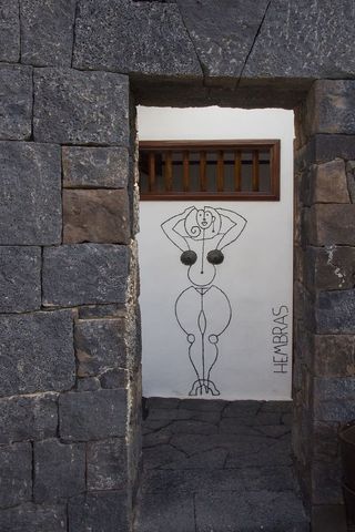 卫生间、卫生间、输入、女士、门、墙、lanzarote、建筑