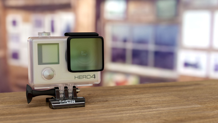 银色gopro hero 4，hero4，棕色，木制，surface，camera，go pro，hero 4