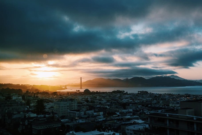 自然、户外、风景、风景、旧金山、日落、城镇、城市