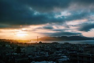 自然、户外、风景、风景、旧金山、日落、城镇、城市