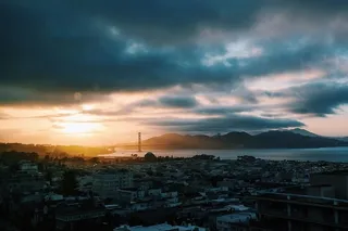 自然、户外、风景、风景、旧金山、日落、城镇、城市