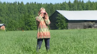男人，女孩，乡村，田野，风景，农业，芬兰语，环境