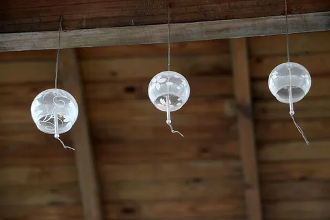 风铃、宁静、装饰、声音、铃声、玻璃、风、悬挂