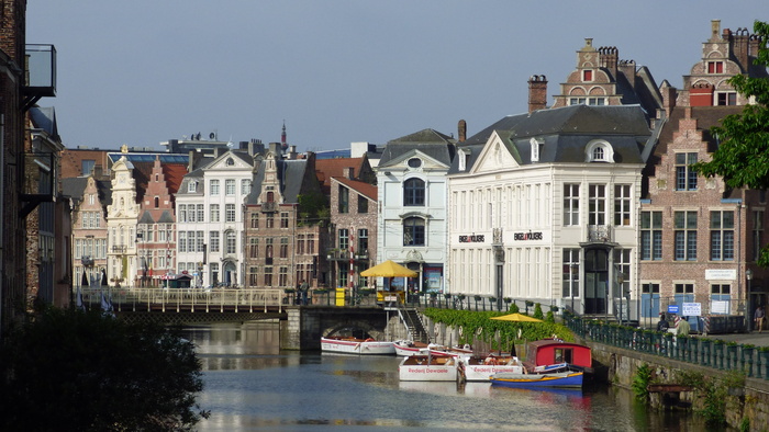 比利时根特，运河，建筑，建筑，gent，建筑外部，水