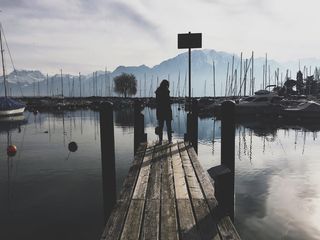 瑞士，克莱伦，瑞士里维埃拉，山脉，瑞士山脉，雪，湖，自然