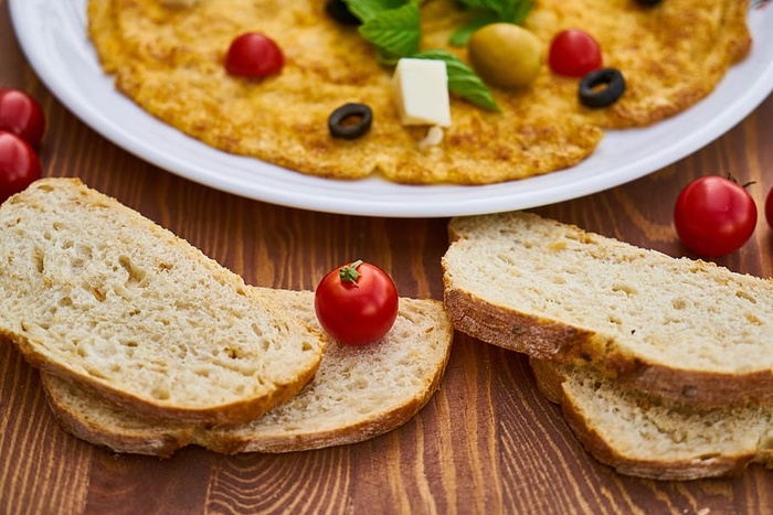 煎蛋卷、鸡蛋、黄色、茶、食品、健康饮食、新鲜、厨房