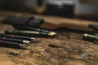 自来水笔的特写镜头