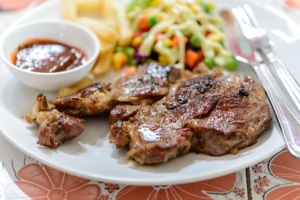 烤，牛肉，盘子，牛排，肉，食物，晚餐，烤