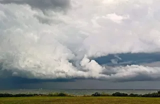 白色，云，海，波罗的海，海滩，风暴，雷雨，前进