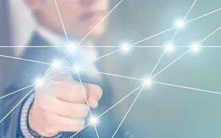 网络、二进制、空、一、手指、触摸、商人、社交