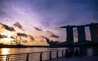 日出，天空，天际线，云，天景，城市景观，新加坡，滨海湾金沙