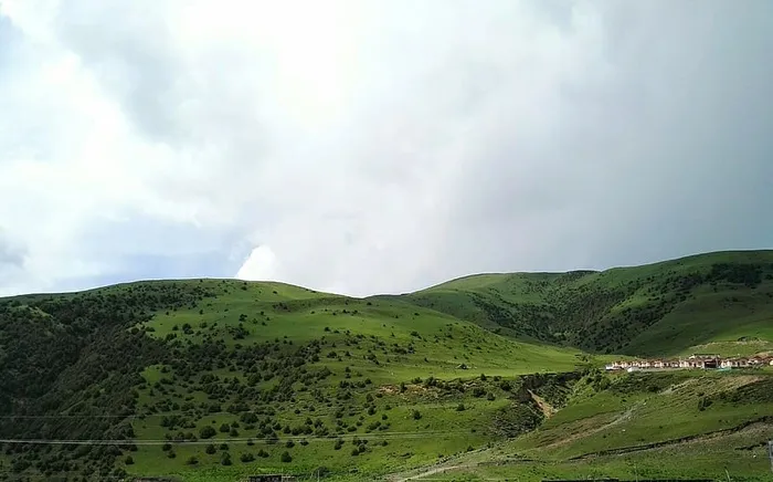 草原，海拔高度，高山草甸，阴天，西藏，风景，绿色，云天