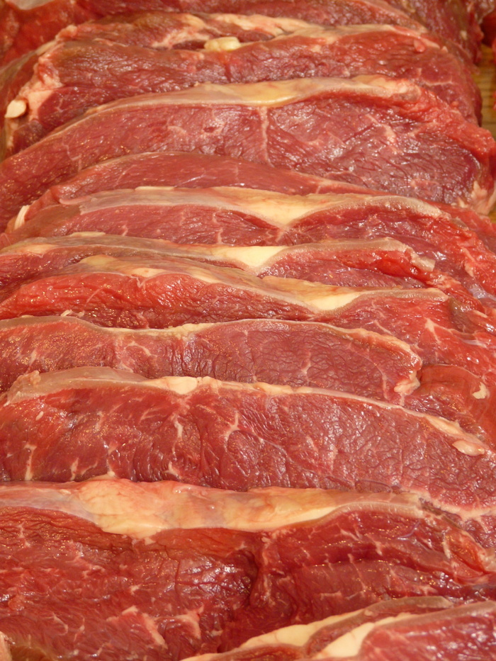 生肉，猪肉，猪排，肉，生的，油炸，牛排，吃，猪肉