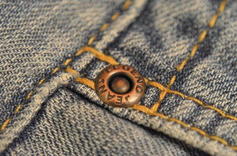 牛仔裤，传奇，青少年，优雅，蓝色牛仔裤，水洗，宏观，纺织品