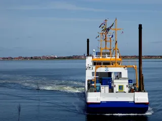 朱伊斯特岛，渡口，渡口，靴子，海上，汽车渡口，运输，地平线