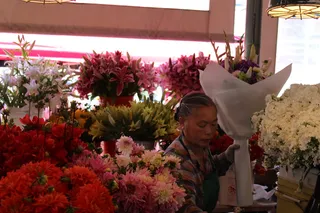 美国，西雅图，派克广场市场，蜀葵，妈妈，礼来，花朵，人们