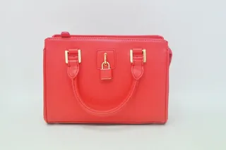 红色，皮革，手提包，包，深红色，产品照片，挂锁包，女式包