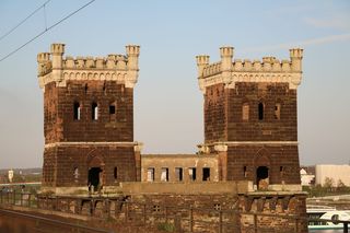 遗产，德国，杜伊斯堡，埃森，老，支柱，桥梁，红土