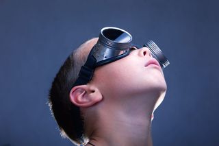 男孩，特写，细节，眼睛，脸，有趣，有趣，玻璃