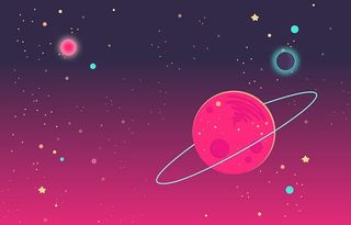 深彩色外层空间-卡通插图