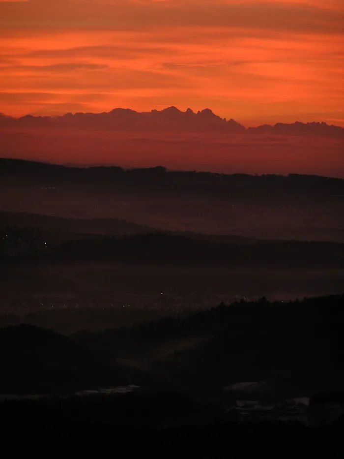 剪影, 山, 金, 小时, 日出, 拜耳森林, 多瑙河谷, alpenblick 剪影, 山, 金, 小时, 日出, 拜耳森林, 多瑙河谷, alpenblick