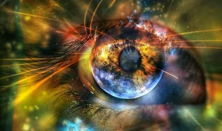 浅色，聚焦摄影，黄色，蓝色，眼睛，简单，抽象，闪亮