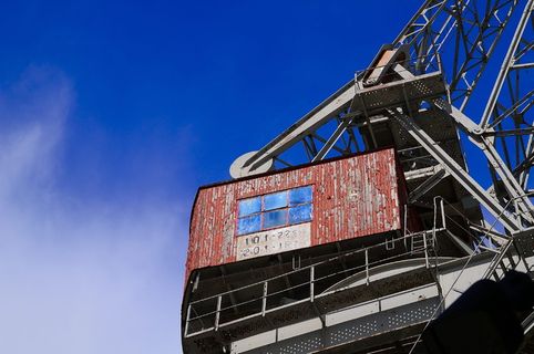 葡萄酒，起重机，旧，技术，港口起重机，货物运输，旧港口，货物