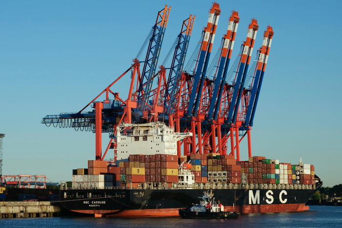 航运，集装箱船，msc carouge，frachtschiff，集装箱装卸，码头，集装箱，集装箱平台