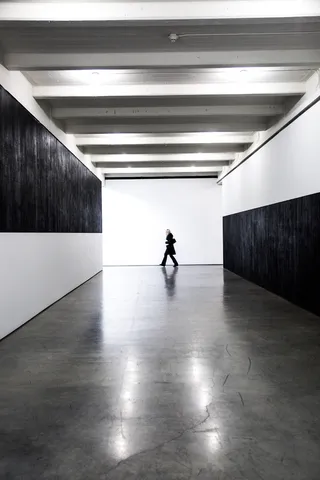 黑色和白色, 展览, 艺术, 画廊, 对面, 走, 架构, 室内