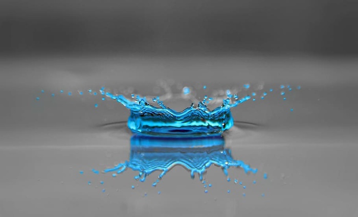 蓝色，身体，水，水滴，滴水，雨滴，水冠，珠子