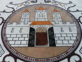 桌面，大理石，马赛克，施罗斯·赫尔布伦，赫尔布伦，城堡，萨尔茨堡，奥地利