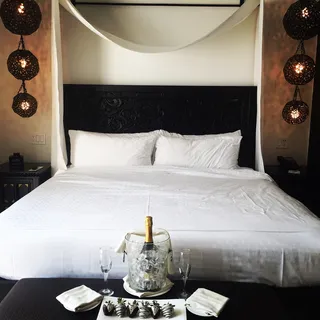 酒店，大床，床，香槟，草莓，酒店，大床，卧室，豪华