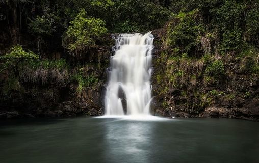 瀑布、日光、环境、秋天、水流、森林、长时间暴露、苔藓