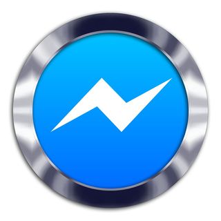 messenger、facebook、通信、互联网、网络、图标、蓝色、标志