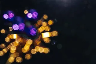 金色和蓝色的圣诞装饰品