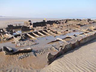 沉船，小船，船只，遗产，海滩，发电机行动，冠鹰，英国远征军