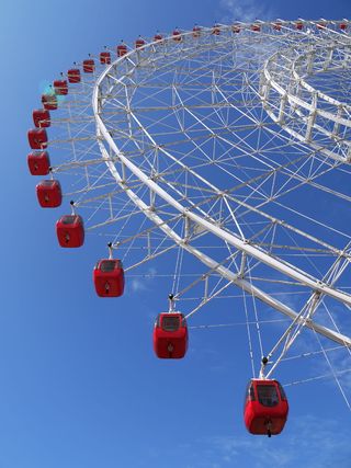天空、欢乐、娱乐、狂欢节、摩天轮、高空、蓝天、休闲